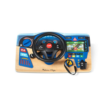 Melissa & Doug Wooden Play Steering Wheel Dashboard
