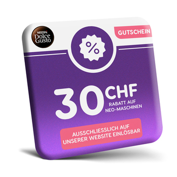 30 CHF RABATTGUTSCHEIN FÜR NEO-MASCHINE,  AUF UNSERER SEITE EINLÖSBAR