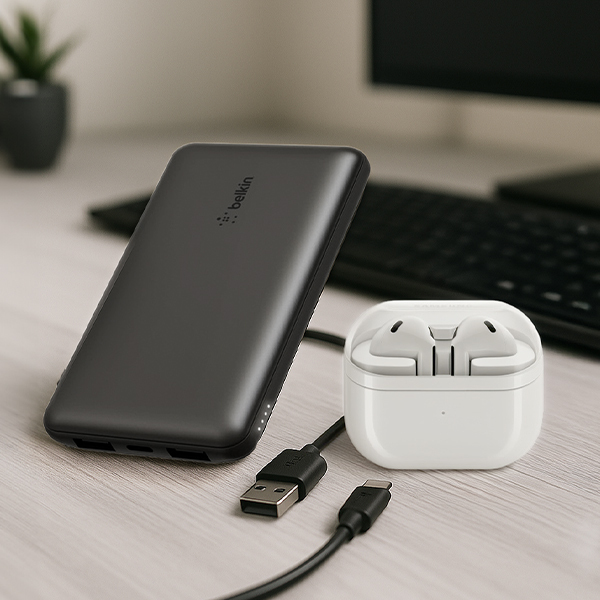 Samsung Galaxy Buds3 Pro + Belkin Power BankImage