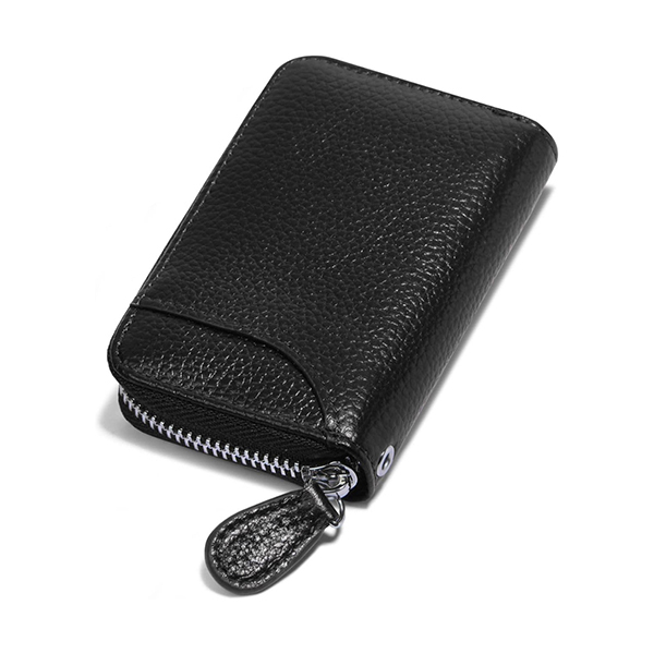 ProzenPro RFID Leather Credit Card Holder Wallet with ZipperImage