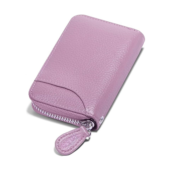 ProzenPro RFID Leather Credit Card Holder Wallet with ZipperImage