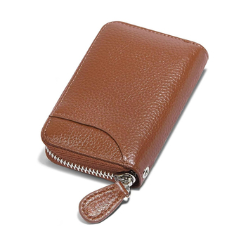 ProzenPro RFID Leather Credit Card Holder Wallet with Zipper