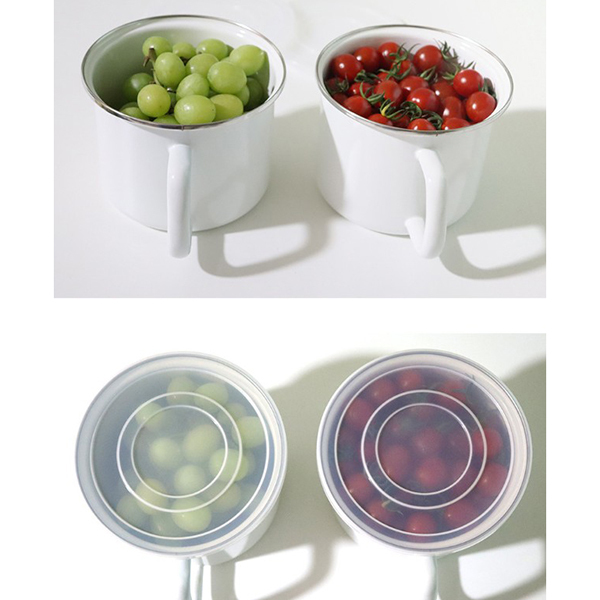 기쁨 화이트 법랑 원형 핸디포트이미지