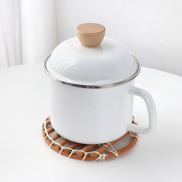 기쁨 화이트 법랑 원형 핸디포트이미지