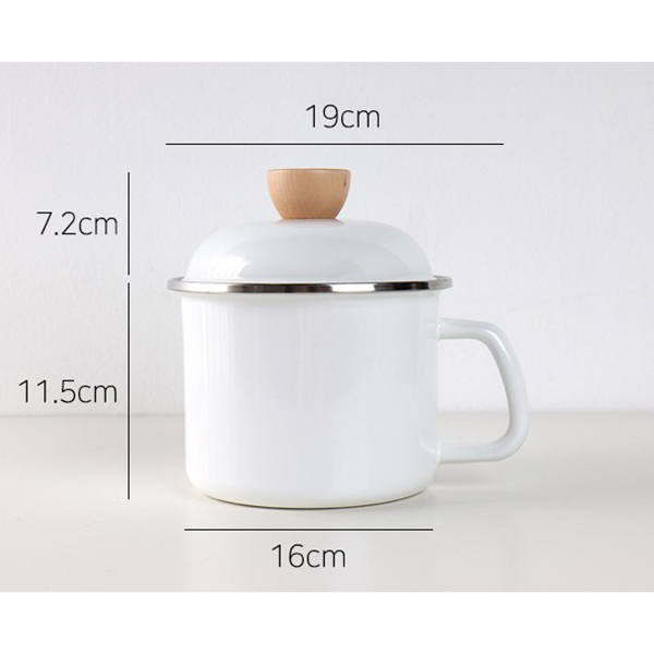 기쁨 화이트 법랑 원형 핸디포트이미지