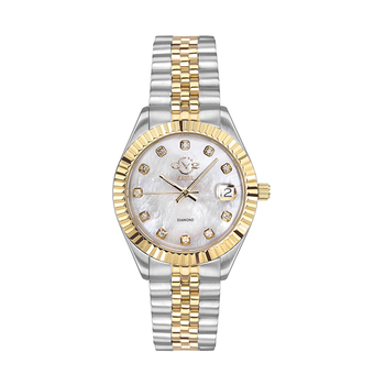 Gevril GV2 NAPLES Women's Silver Dial Two-Tone Watch