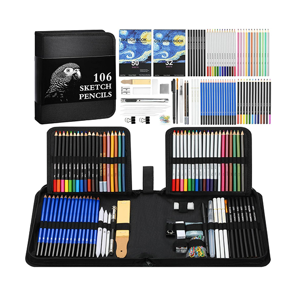 ProzenPro Sketching Art Kit with Pencils & Books 106pcsImage
