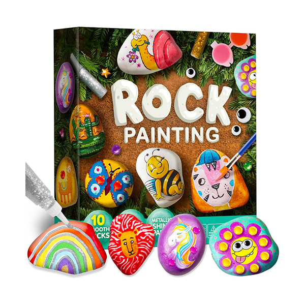 ProzenPro Rock Painting Kit 12 DIY Rocks with 18 PaintsImage