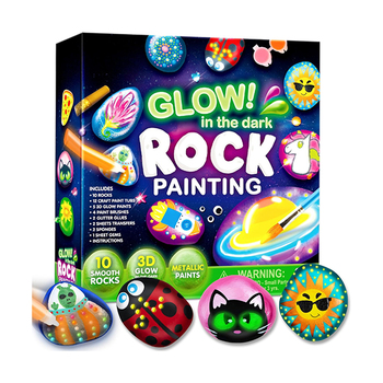 ProzenPro Rock Painting Kit 12 DIY Rocks with 18 Paints