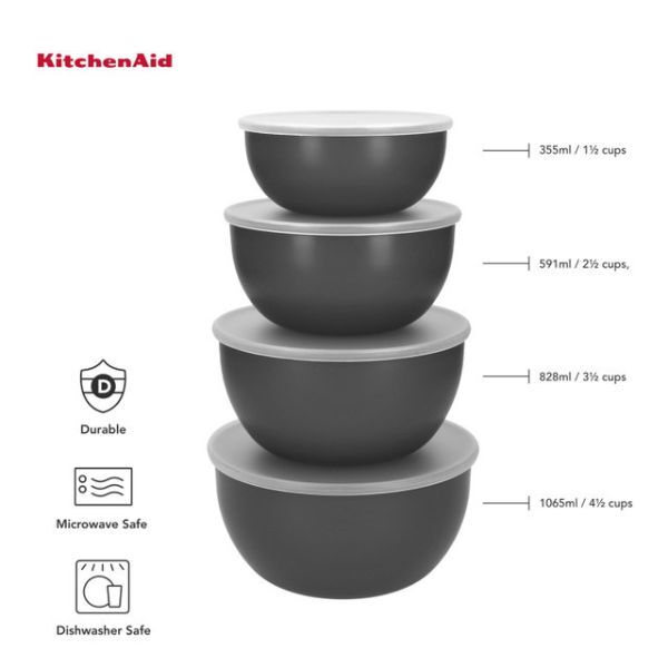 KitchenAid Set da 4 ciotole per preparazione con coperchioImmagine