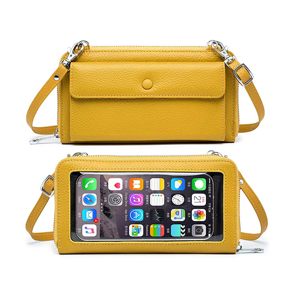 Trends Genuine Leather Touch Screen Phone Crossbody BagImage
