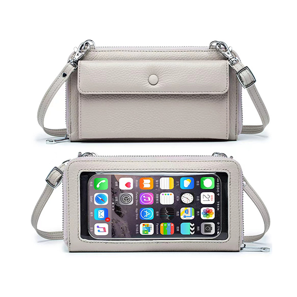 Trends Genuine Leather Touch Screen Phone Crossbody BagImage