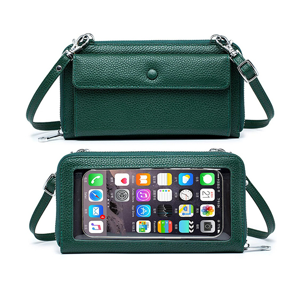 Trends Genuine Leather Touch Screen Phone Crossbody BagImage