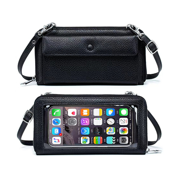 Trends Genuine Leather Touch Screen Phone Crossbody Bag