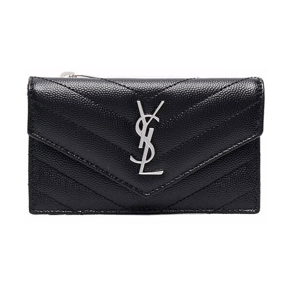 Saint Laurent YSL Logo Quilted Leather Flap WalletImage