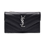 Saint Laurent YSL Logo Quilted Leather Flap Wallet