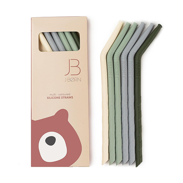 Lot de 6 pailles réutilisables en silicone – J.BørnImage