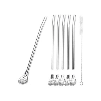 Juego de 6 Cucharas/pajitas filtrantes de acero inoxidable de Melldrry