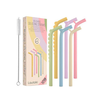 Juego de 6 Pajitas reutilizables con Cepillo deLimpieza de LAUTOKI