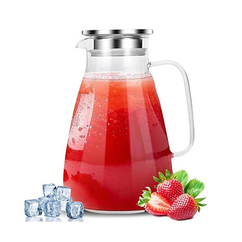 LUXECOVE Glaskaraffe 2,2L mit Edelstahl-Deckel