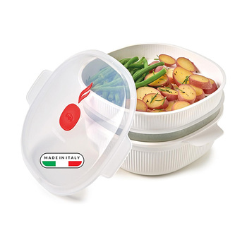 Snips Contenitore per alimenti con vaporiera a microonde