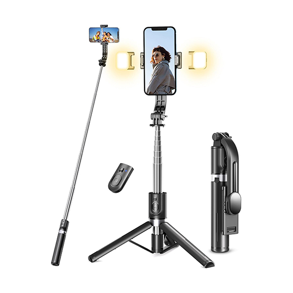 Pnitri 3-in-1 Selfie-Stick-Stativ mit 2 FülllichternBild