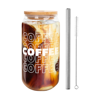 Copo de vidro de café gelado da Mason Life