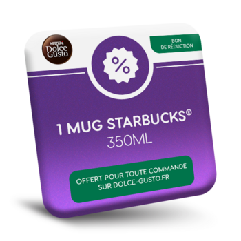 BON DE RÉDUCTION 1 MUG STARBUCKS® 350ML OFFERT POUR TOUTE COMMANDE SUR NOTRE SITE