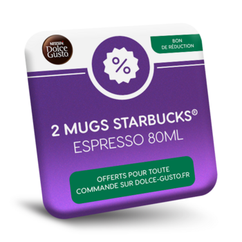BON DE RÉDUCTION 2 MUGS STARBUCKS® 80ML OFFERT POUR TOUTE COMMANDE SUR NOTRE SITE