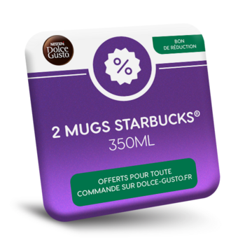 BON DE RÉDUCTION 2 MUGS STARBUCKS® 350ML OFFERT POUR TOUTE COMMANDE SUR NOTRE SITE