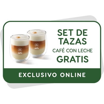 Vale por un set de tazas café con leche NEO gratis en tu próxima compra online