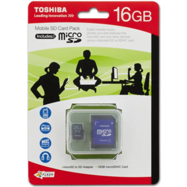 Toshiba microSDHC Class 4 Memory Card, 16GBImage