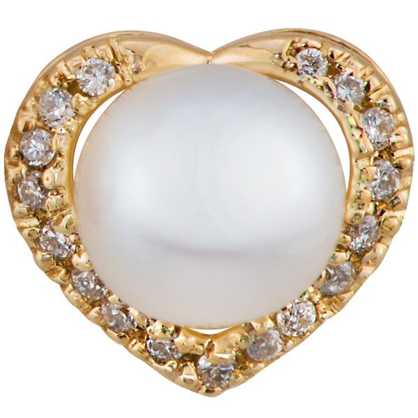 UMI Pearls DIAMOND HEART EarringsImage