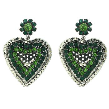 Mia's GREEN LANTERN Heart Earrings