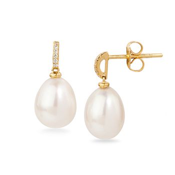 UMI Pearls ASTRIA Diamond Pearl Earrings