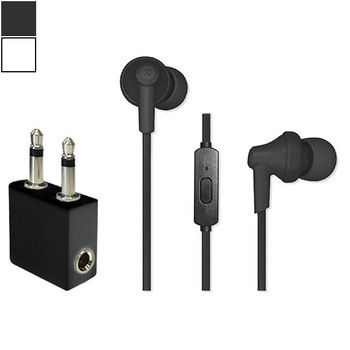 Travel Ready In-Ear Headphones with Mic & Airline Adapter