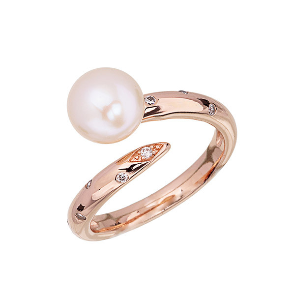Pica LéLa MARGARET Freshwater Pearl & Clear Crystal RingImage