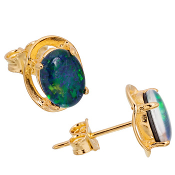 Wellington Classic Gold Earstuds with Triplet Opal