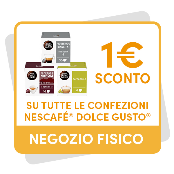 BUONO SCONTO DA 1€ VALIDO SU TUTTE LE CONFEZIONI NESCAFÉ® DOLCE GUSTO®Immagine