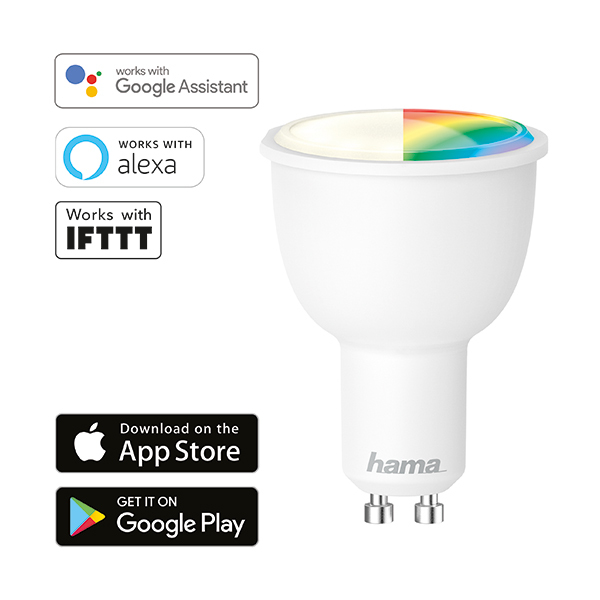 Lámpara Wi-Fi LED de Hama − GU10, 4,5W, RGBImagen