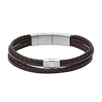Fossil Multi-Strand Braided Leather Bracelet