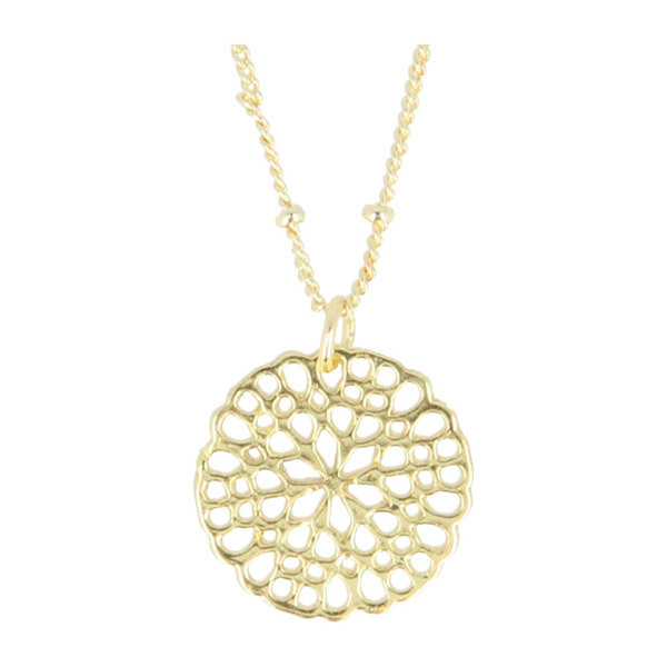 Otazu Flower Disc Necklace - Gold | JAL Mileage Bank World Marketplace