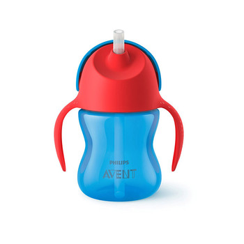 Philips AVENT Strohbecher mit Griffen 200ml - Blau/Rot
