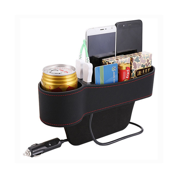 Trends Car Seat Interior Gap Storage Box Organizer with USB InterfaceImage