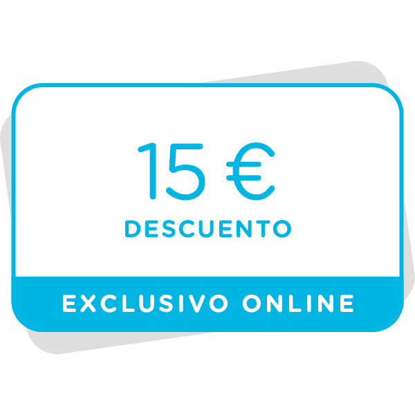 Vale de 15€ de descuento en tu próxima compra en la tienda onlineImagen