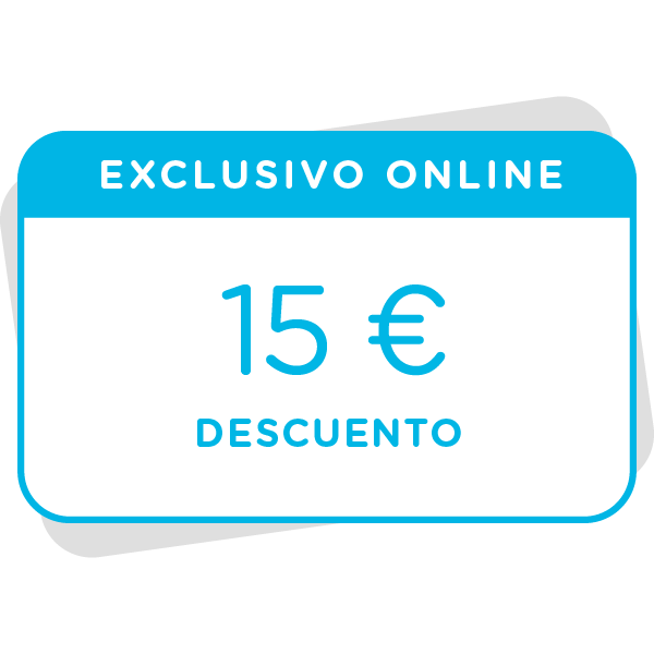 Vale de 15€ de descuento en tu próxima compra en la tienda onlineImagen