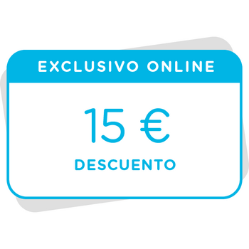 Vale de 15€ de descuento en tu próxima compra en la tienda online