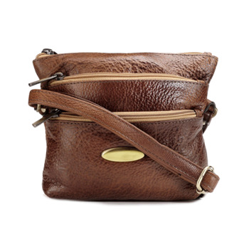Teakwood Tan Solid Leather Messenger Bag