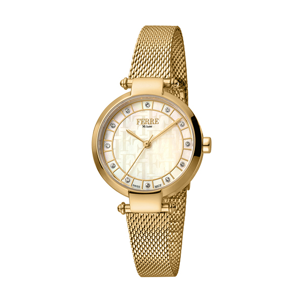 Ferre Milano Stainless Steel Ladies Watch with Mesh StrapImage