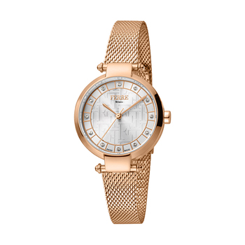 Ferre Milano Stainless Steel Ladies Watch with Mesh Strap